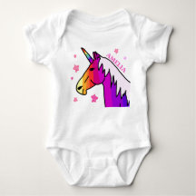 Niedlich Rainbow Unicorn Baby Bodysuit