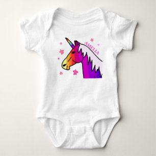 Niedlich Rainbow Unicorn Baby Bodysuit Strampler