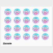 Niedlich Rainbow Unicorn Cupcake Kawaii Stickers (Blatt)
