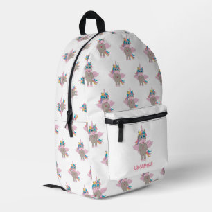 Niedlich Rainbow Unicorn Girly Individuelle Name Bedruckter Rucksack