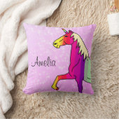 Niedlich Rainbow Unicorn Rosa Glitzer Name Kissen (Decke)