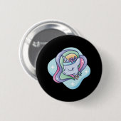 Niedlich Rainbow Unicorny Button (Vorne & Hinten)