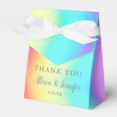 Niedlich Rainbow Wedding Personalisiert Danke Geschenkschachtel (Vorderseite)