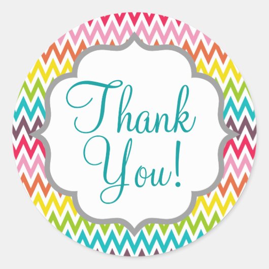 Niedlich Rainbow Zickzack Stripes Runder Aufkleber (Vorderseite)