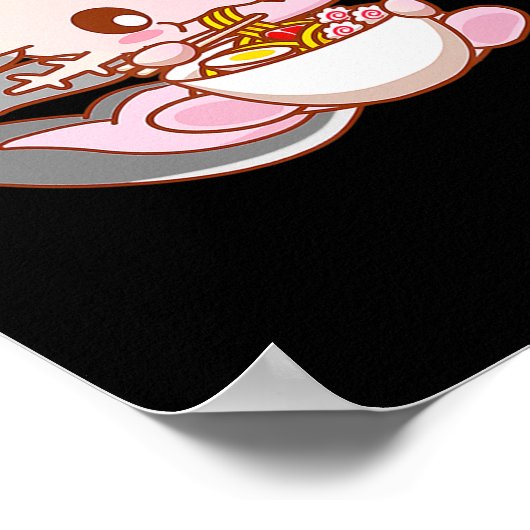 Niedlich Ramen Axolotl Kawaii Anime Japanisches Le Poster (Ecke)
