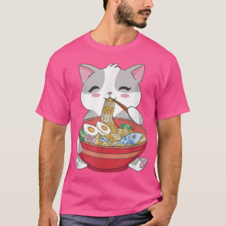 Niedlich Ramen Cat Cool Retro Spaß Seltsame Bizarr T-Shirt