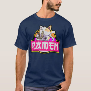Niedlich Ramen Cat Kawaii Anime japanische Lebensm T-Shirt