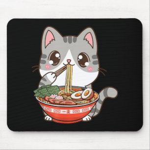 Niedlich Ramen Cat Kawaii Anime Japanisches Lebens Mousepad