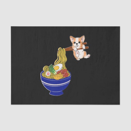 Niedlich Ramen Corgi Dog Seidenpapier (Vorderseite)