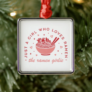 Niedlich Ramen liebt nur ein Mädchen kawaii rosa Ä Ornament Aus Metall