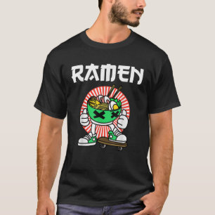 Niedlich Ramen Skater T-Shirt Kawaii Anime Skatebo