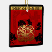 Niedlich Rat Chinesisches Jahr Zodiac Birthday Squ Keramikornament (Rechts)
