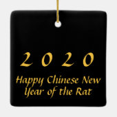 Niedlich Rat Chinesisches Jahr Zodiac Birthday Squ Keramikornament (Rückseite)