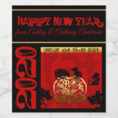 Niedlich Rat Chinesisches Neujahr 2020 Zodiac Birt Weinetikett (Einzelnes Label)