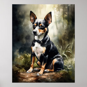 Niedlich Rat Terrier Dog Art Print Poster