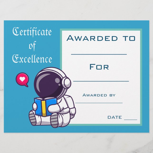 Niedlich-Reading-Award-Zertifikat Lehrer liefert (Vorderseite)