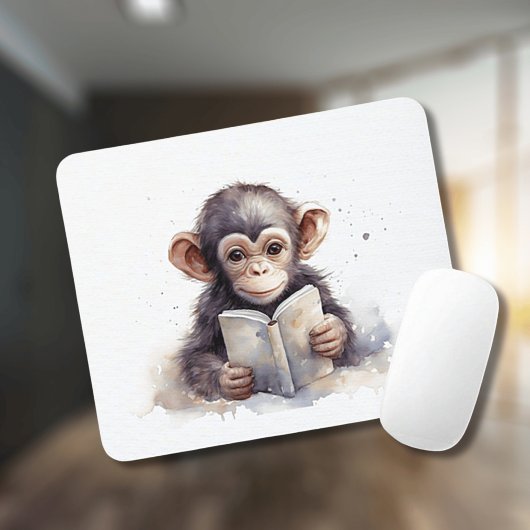 Niedlich Reading Chimpanzee Mousepad