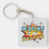Niedlich Reading ist mein Superpower Book Lover Schlüsselanhänger (Vorderseite)