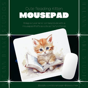 Niedlich Reading Kitten Mousepad