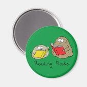 Niedlich Reading Rocks Librarian Book Lovers Magnet (Vorderseite/Rückseite)