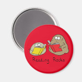 Niedlich Reading Rocks Librarian Book Lovers Magnet (Vorderseite/Rückseite)