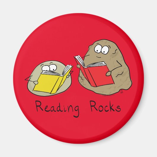 Niedlich Reading Rocks Librarian Book Lovers Magnet (Vorne)