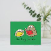 Niedlich Reading Rocks Librarian Book Lovers Postkarte (Stehend Vorderseite)