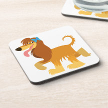 Niedlich Ready Cartoon Afghan Hound Untersetzer Se