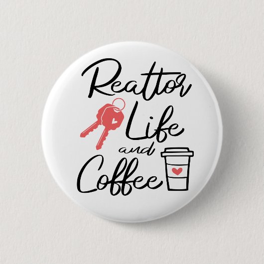 Niedlich Real Anwesen Agent Broker Coffee Lover Re Button (Vorderseite)