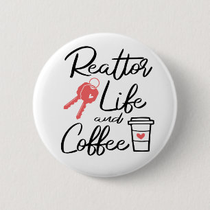 Niedlich Real Anwesen Agent Broker Coffee Lover Re Button