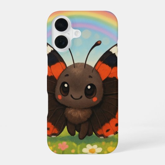 Niedlich Red Admiral Butterfly Slim iPhone 16 Hülle (Rückseite)