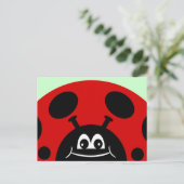 Niedlich Red and Black Ladybug Postkarte (Stehend Vorderseite)