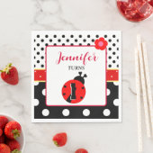 Niedlich Red and Black Ladybug Serviette (Beispiel)