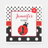 Niedlich Red and Black Ladybug Serviette (Vorderseite)