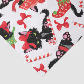 Niedlich Red Angry Cat Candy Cane Weihnachten Seidenpapier (Detail)