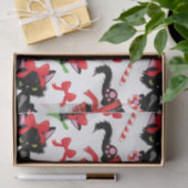 Niedlich Red Angry Cat Candy Cane Weihnachten Seidenpapier (Geschenk)