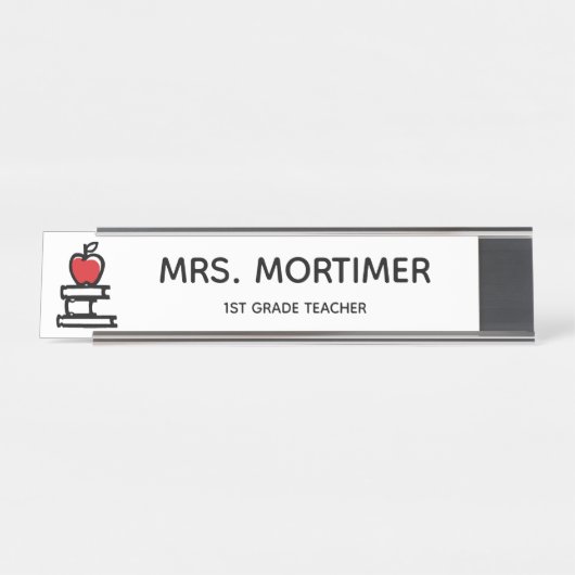 Niedlich Red Apple Books 1. Klasse Lehrer Schreibtischnamensplakette (Vorderseite )