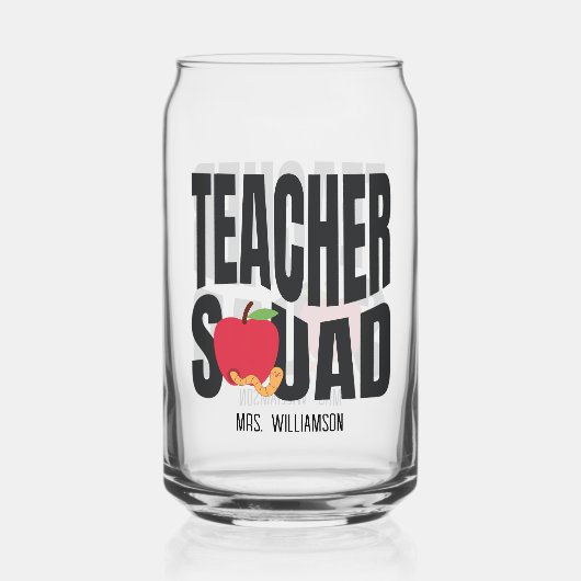 Niedlich Red Apple Teacher Squad Dosenglas (Vorderseite)