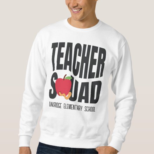 Niedlich Red Apple Teacher Squad Sweatshirt (Vorderseite)