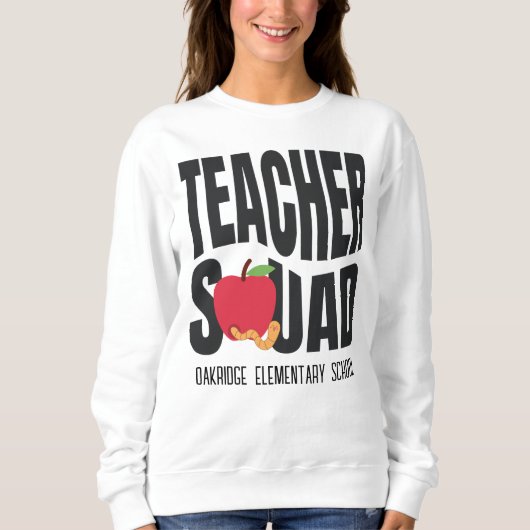 Niedlich Red Apple Teacher Squad Sweatshirt (Vorderseite)