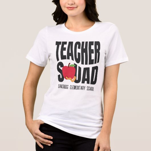 Niedlich Red Apple Teacher Squad Tri-Blend Shirt (Vorderseite)