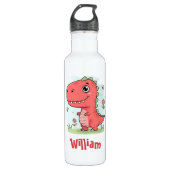 Niedlich Red Baby Dinosaur Edelstahlflasche (Vorderseite)
