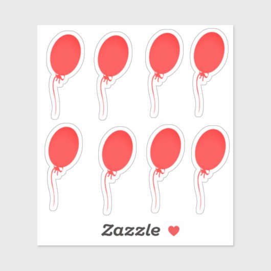 Niedlich Red Balloon Aufkleber (Blatt)