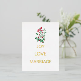 Niedlich Red Berries Mistletoe Joy Liebe Ehe Folien Feiertagspostkarte