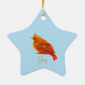 Niedlich Red Bird Keramik Ornament (Hinten)