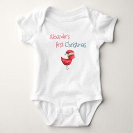 Niedlich Red Bird Weihnachtsmannmütze Grandson Ers Baby Strampler