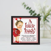 Niedlich Red Black Ladybug Babydusche Einladung (Stehend Vorderseite)