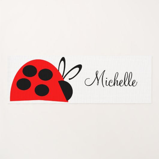Niedlich Red Black Ladybug Name Yoga Mat Yogamatte (Vorderseite (Horizontal))
