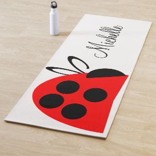 Niedlich Red Black Ladybug Name Yoga Mat Yogamatte
