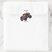 Niedlich Red Black Name Monster Truck Vielen Dank Runder Aufkleber (Tasche)